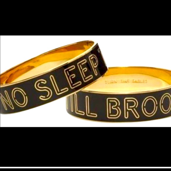 Kate Spade “No Sleep till Brooklyn” Black Gold Bangle Bracelet Beastie Boys RARE
